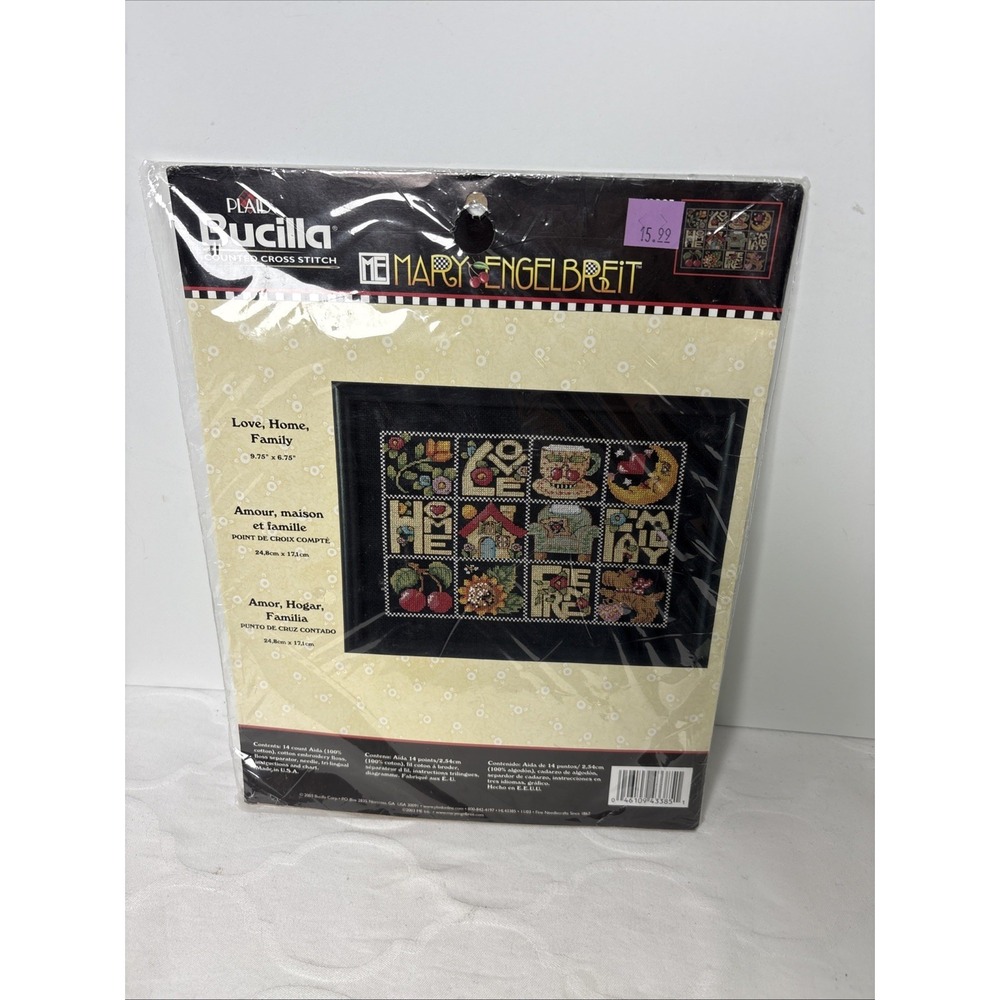 New Bucilla Mary Engelbreit  Love Home Family Counted Cross Stitch 43385 Sealed